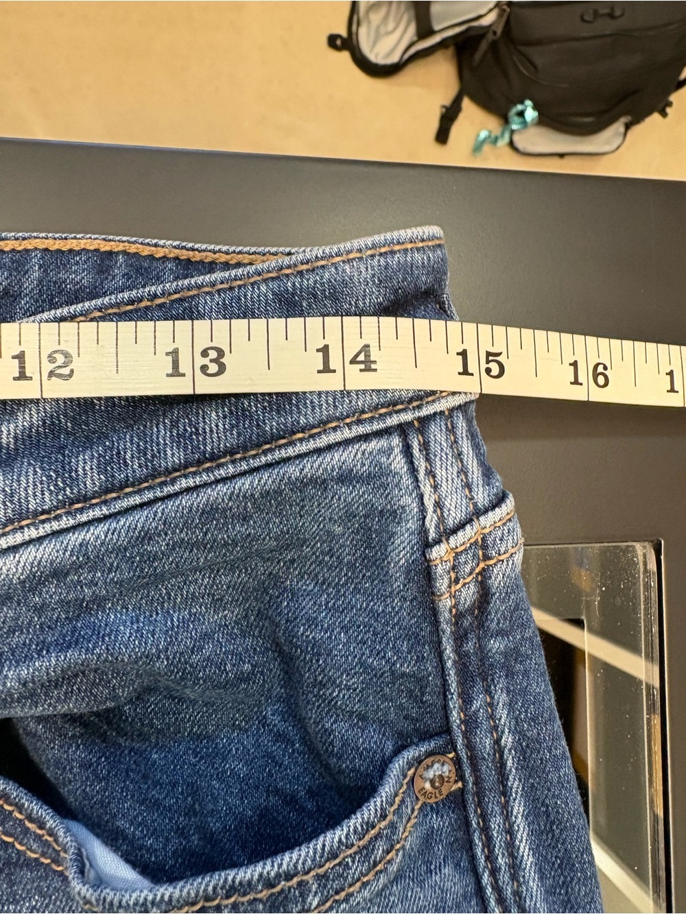 American Eagle Outfitters Stretch Mom Jeans in Medium Blue Wash - Picture 10 of 12
